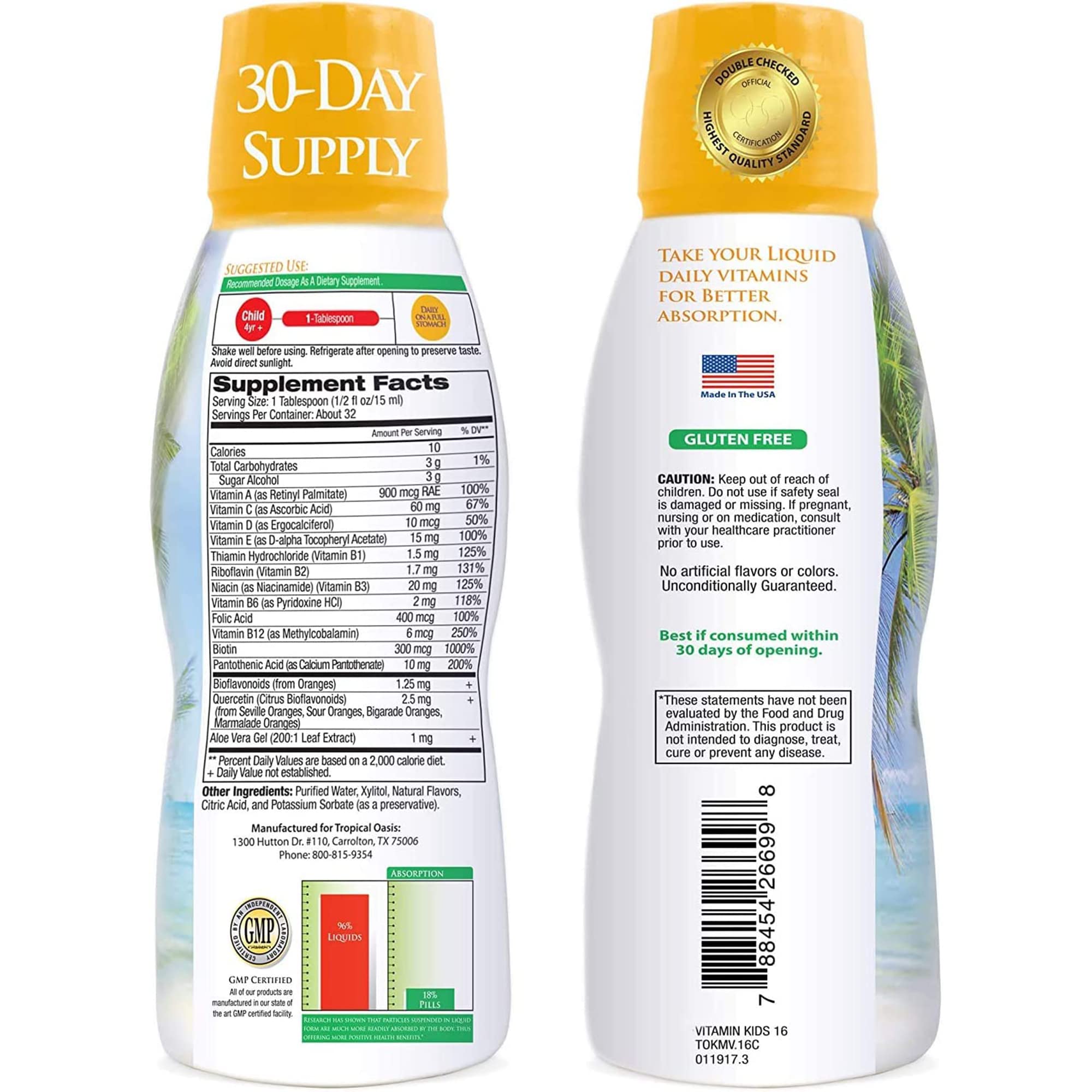 Foto 3 pulgar | Suplemento Mineral Multivitamínico Tropical Oasis Para Niños 480 Ml - Venta Internacional.