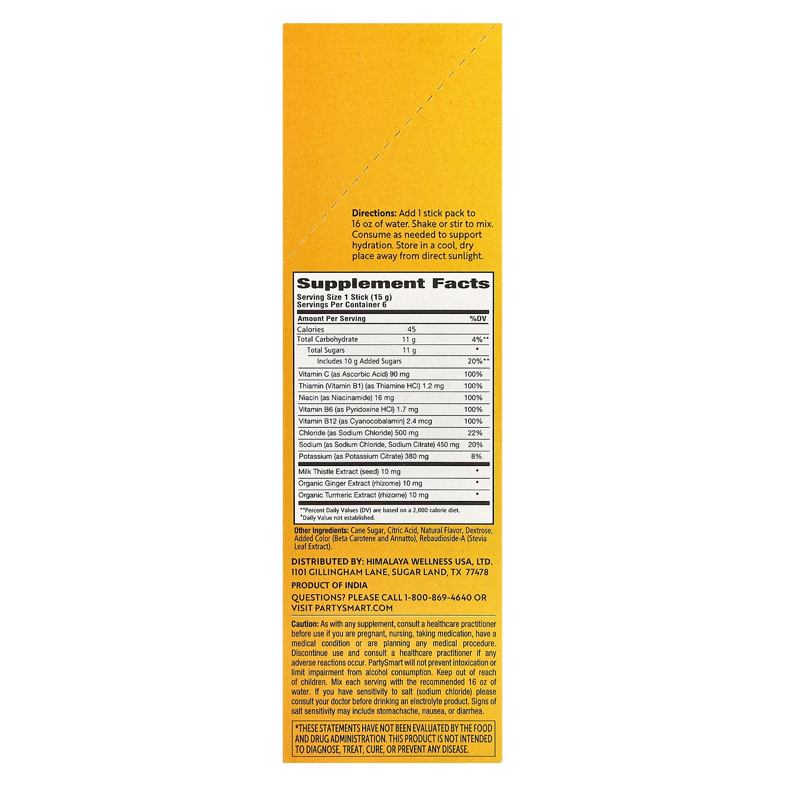 Foto 3 pulgar | Electrolytes Himalaya Partysmart Tropical, 6 Paquetes De 15 G - Venta Internacional.