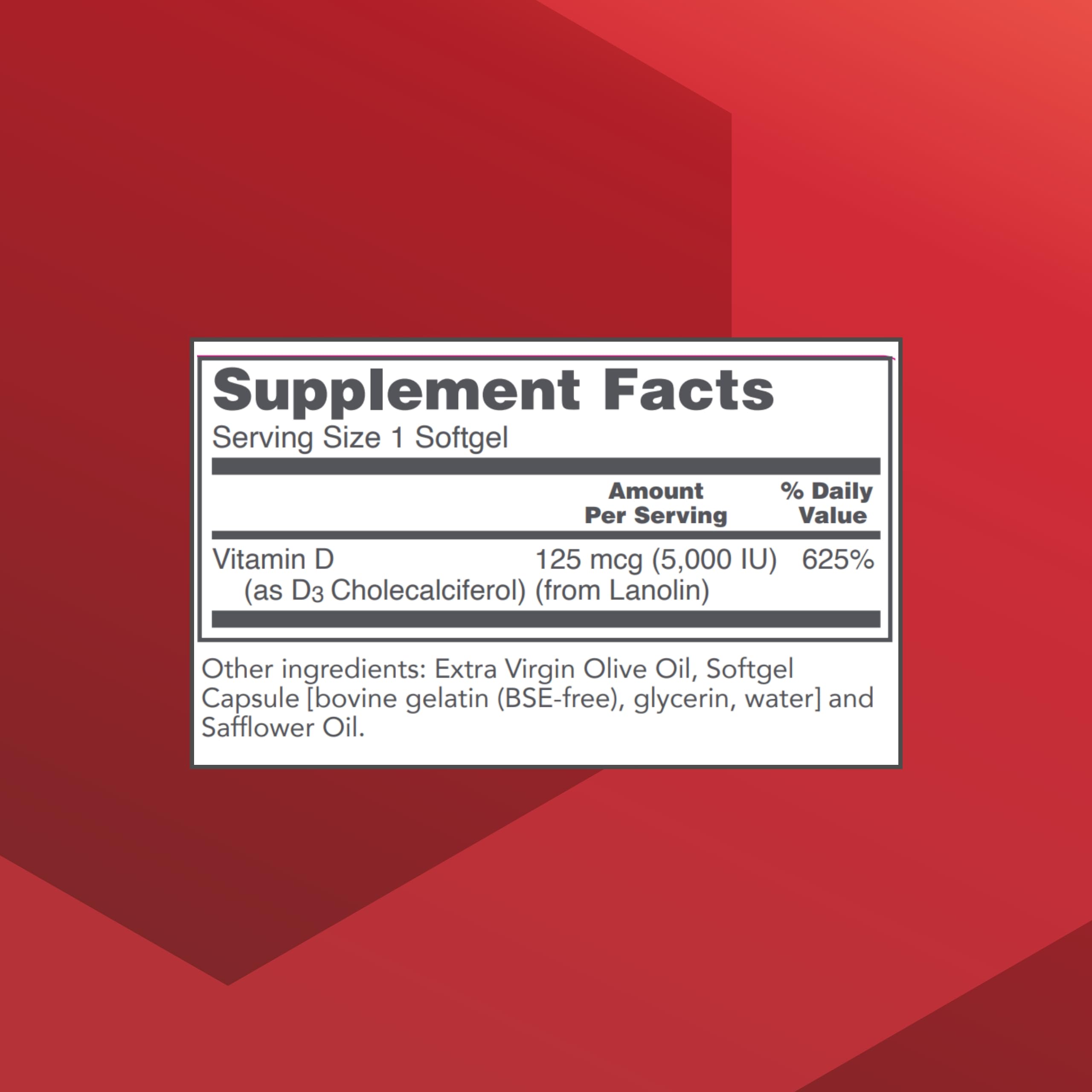 Foto 2 | Protocolo De Suplemento Para El Equilibrio De La Vida: Vitamina D3 5000 Ui, 120 Cápsulas Blandas - Venta Internacional.