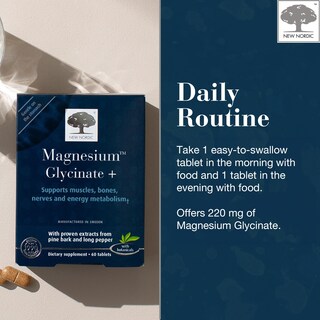 Foto 5 | Suplemento New Nordic De Glicinato De Magnesio 220 Mg 30 Comprimidos - Venta Internacional.