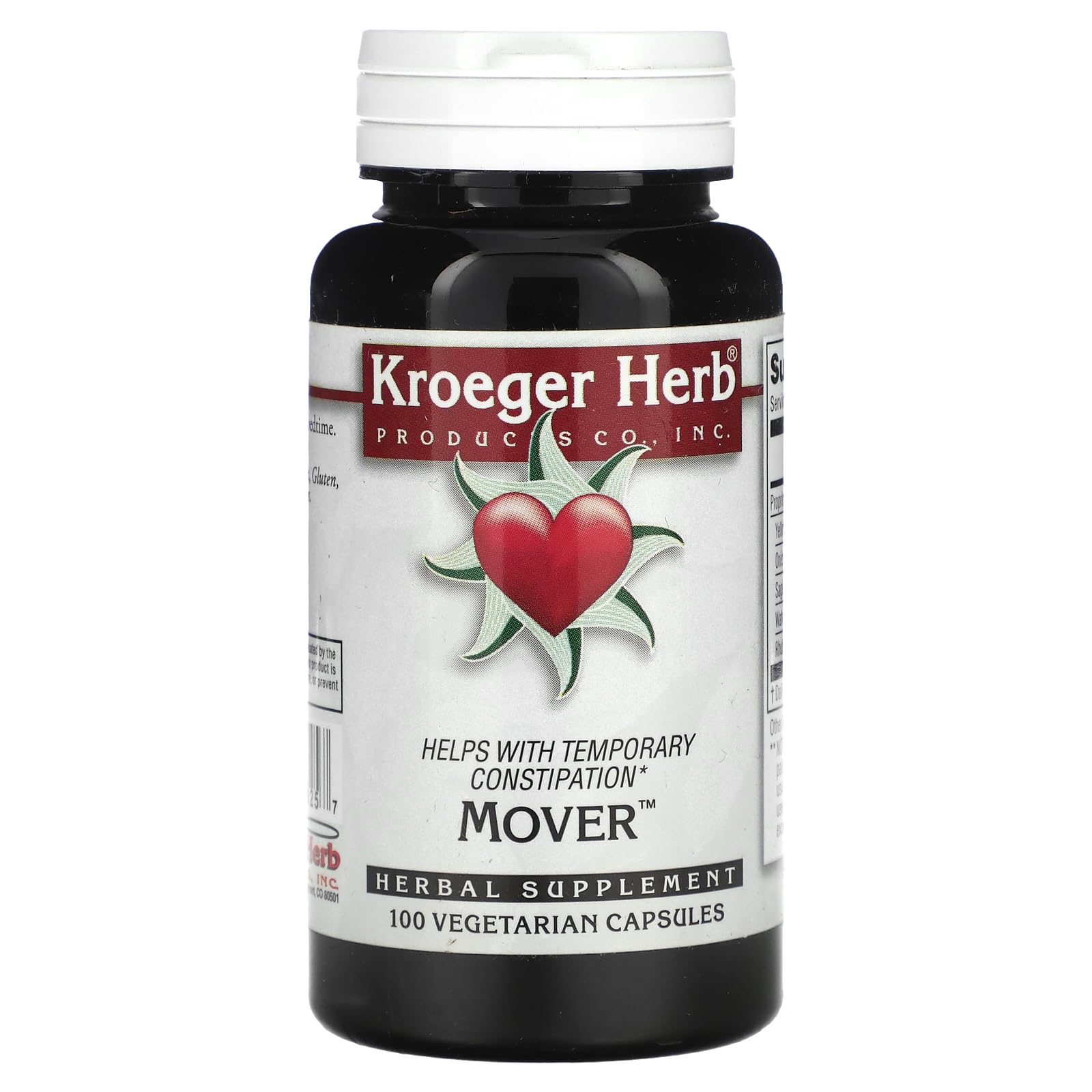 Foto 2 pulgar | Cápsulas Vegetarianas Supplement Kroeger Herb Mover, 100 Unidades - Venta Internacional.