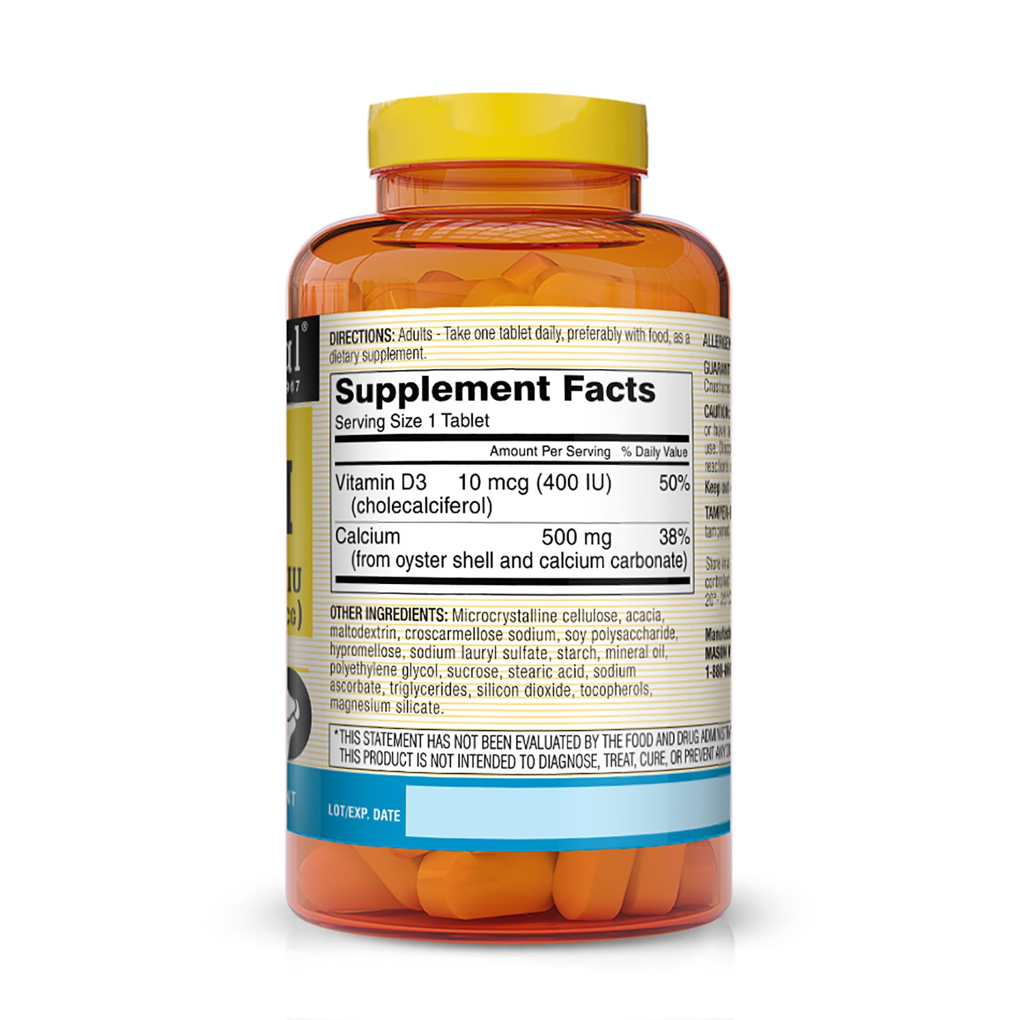 Foto 3 pulgar | Suplemento Mason Natural Calcium 500 Mg Con Vitamina D3 250 Comprimidos - Venta Internacional.