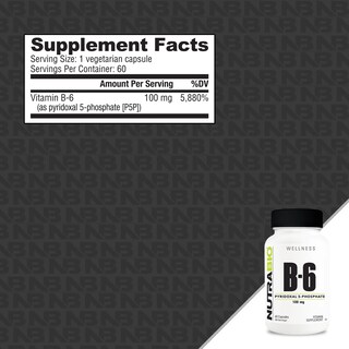 Foto 2 | Suplemento Nutrabio De Vitamina B6 P5p 100 Mg 60 Cápsulas - Venta Internacional.