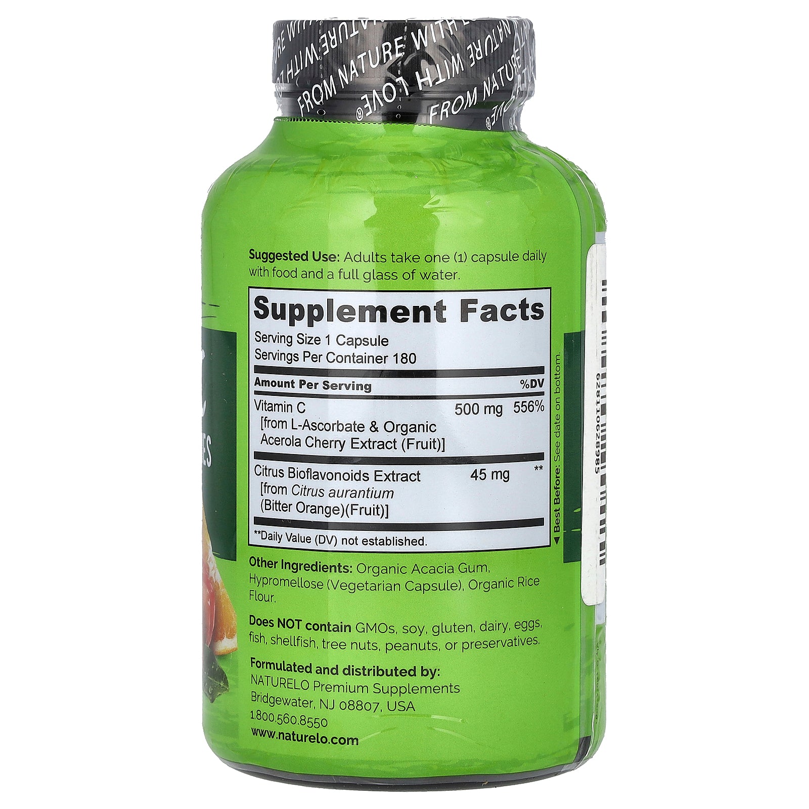 Foto 3 pulgar | Suplemento De Vitamina C De Naturelo Con Acerola, 180 Cápsulas - Venta Internacional.