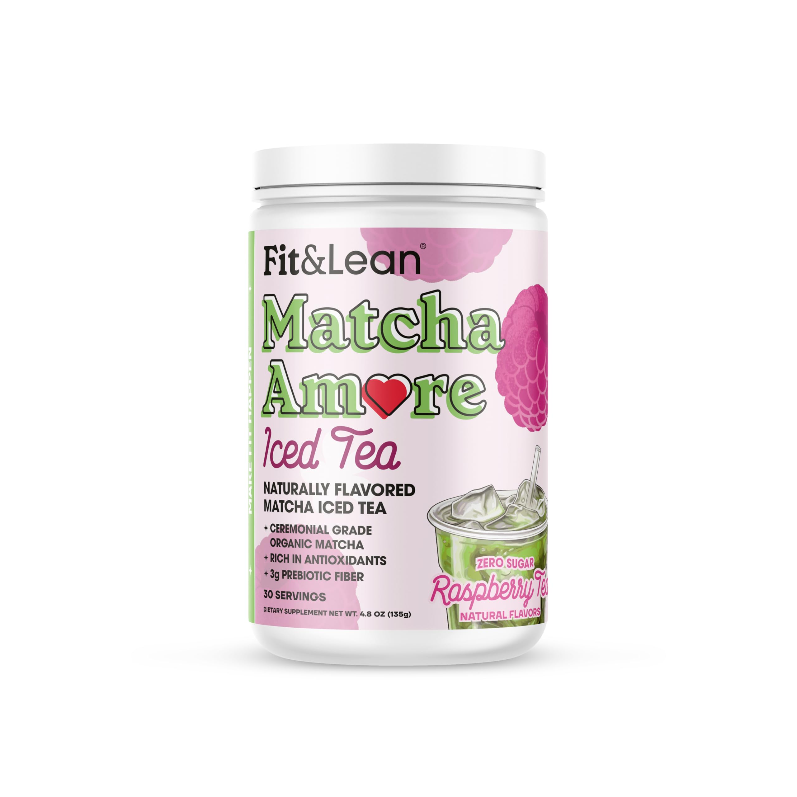 Foto 2 pulgar | Té Helado Fit & Lean Matcha Amore Raspberry 30 Porciones - Venta Internacional.