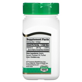 Foto 2 | Suplemento De Vitamina E Del Siglo Xxi 180 Mg (400 Ui) 110 Cápsulas Blandas - Venta Internacional.