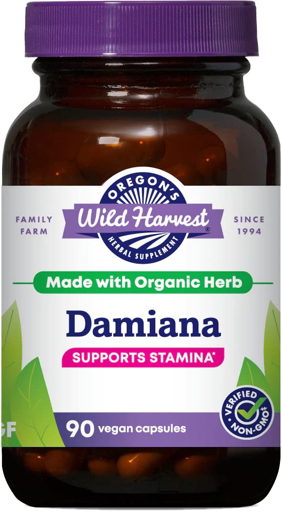 Foto 1 | Suplemento Orgánico De Damiana Wild Harvest De Oregon, 90 Cápsulas - Venta Internacional.