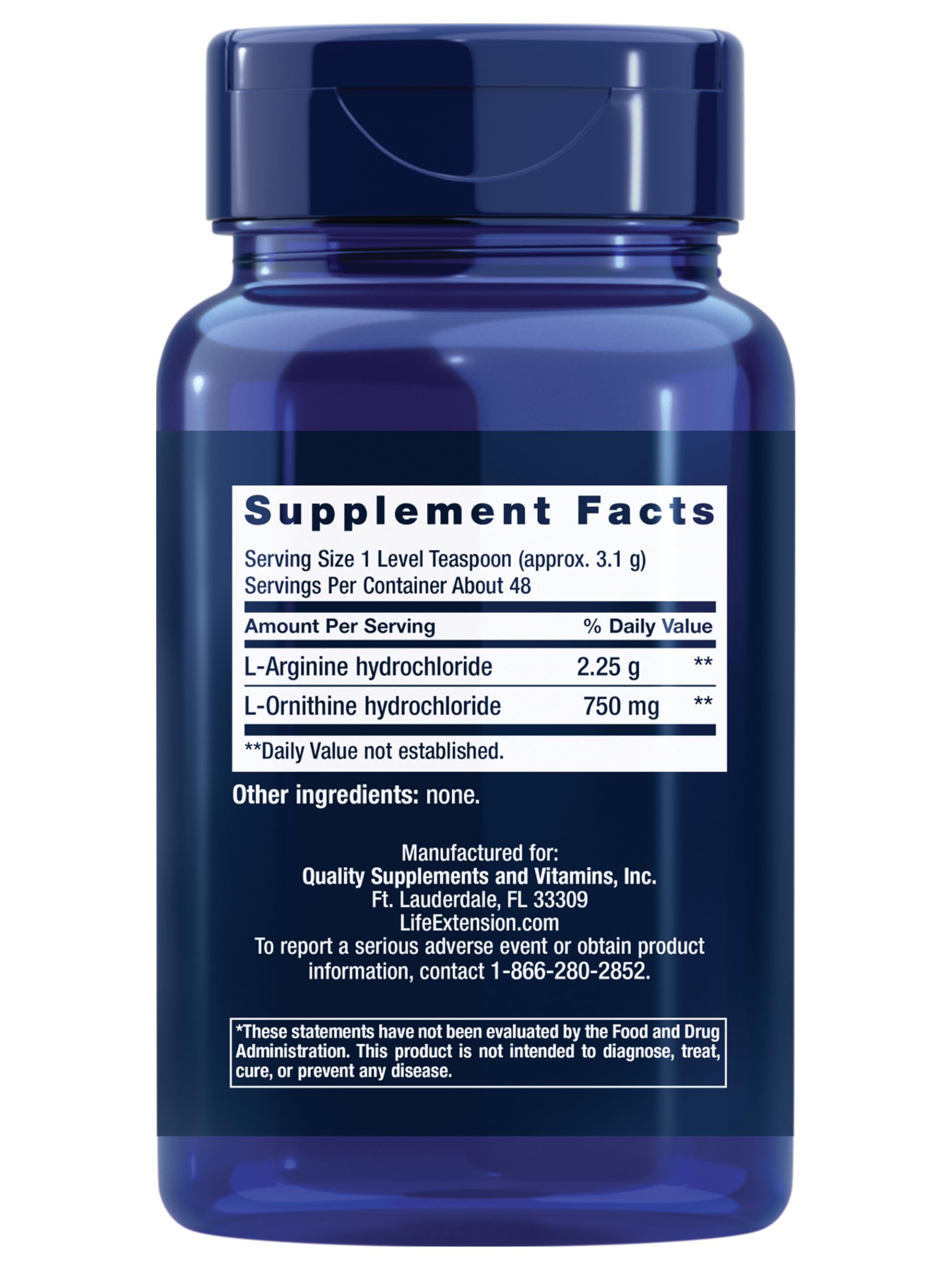 Foto 3 pulgar | Supplement Life Extension, Arginina Y Ornitina En Polvo, 150 G - Venta Internacional.