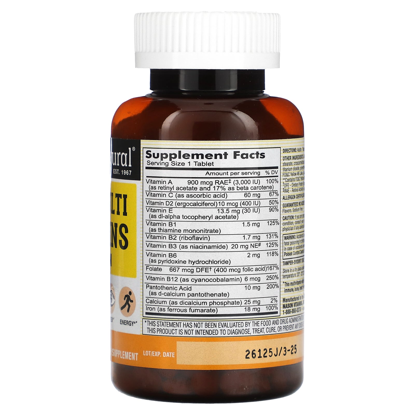 Foto 3 pulgar | Suplemento Mason Natural Mini Multivitaminas Con Hierro 365 Tabletas - Venta Internacional.