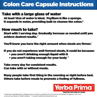 Foto 4 | Prebiotics Yerba Prima Colon Care Fiber 180 Cápsulas - Venta Internacional