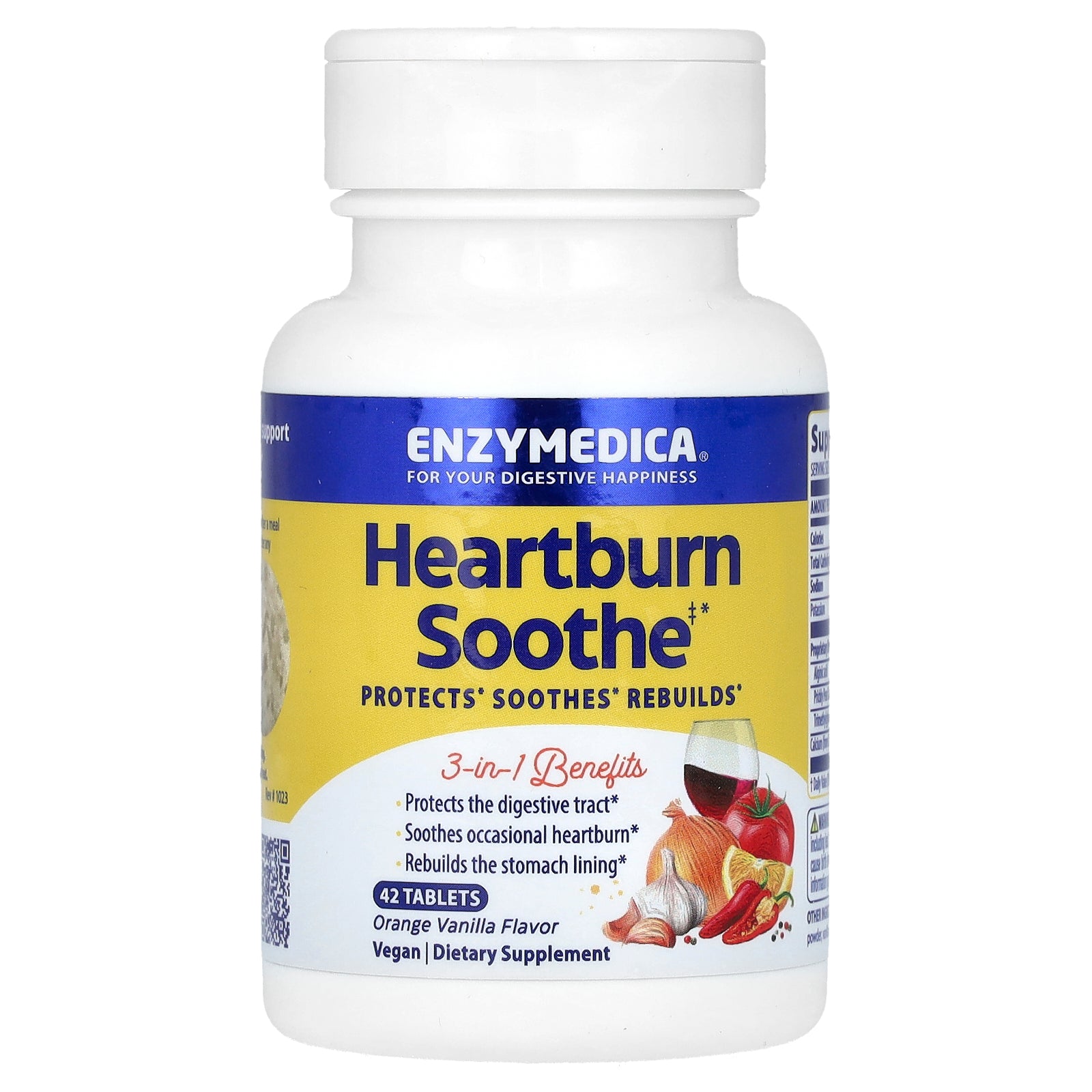 Foto 4 pulgar | Suplemento Enzymedica Heartburn Soothe, 42 Tabletas, Naranja Y Vainilla - Venta Internacional.