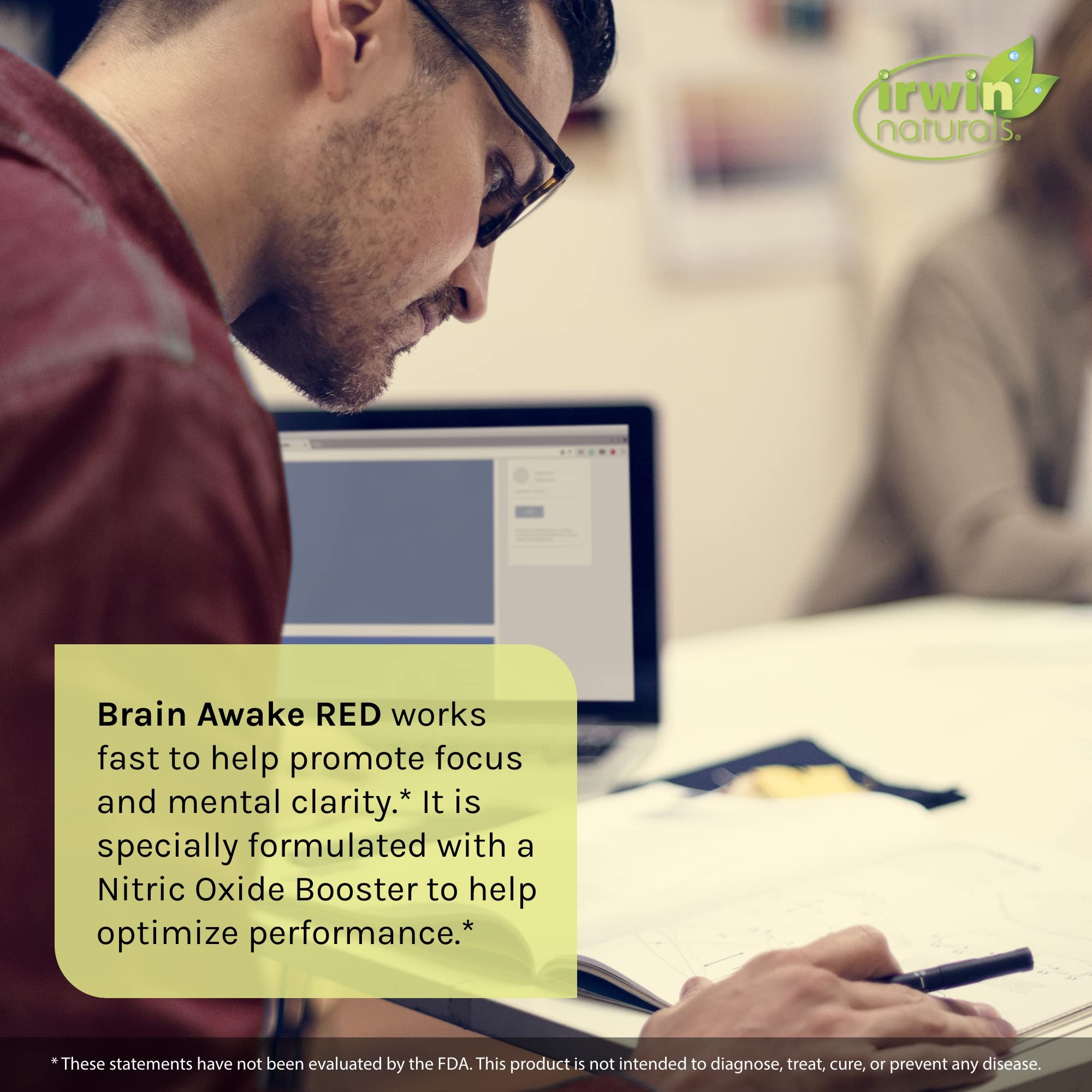 Foto 3 | Suplemento Brain Awake Red De Irwin Naturals 60 Cápsulas Blandas - Venta Internacional.