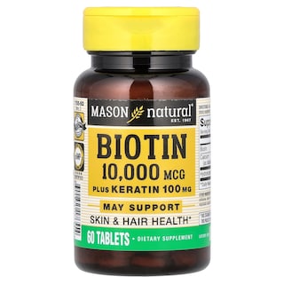 Foto 1 | Suplemento Mason Natural Biotin Plus Keratin 60 Tabletas - Venta Internacional.