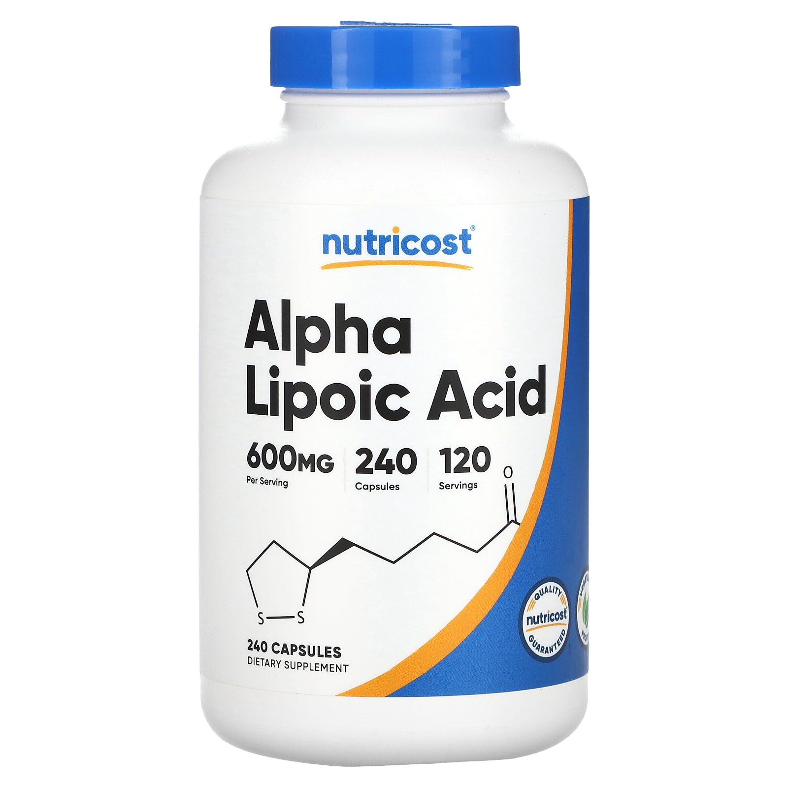 Foto 2 pulgar | Suplemento Nutricost De Ácido Alfa Lipoico 300 Mg 240 Cápsulas - Venta Internacional.