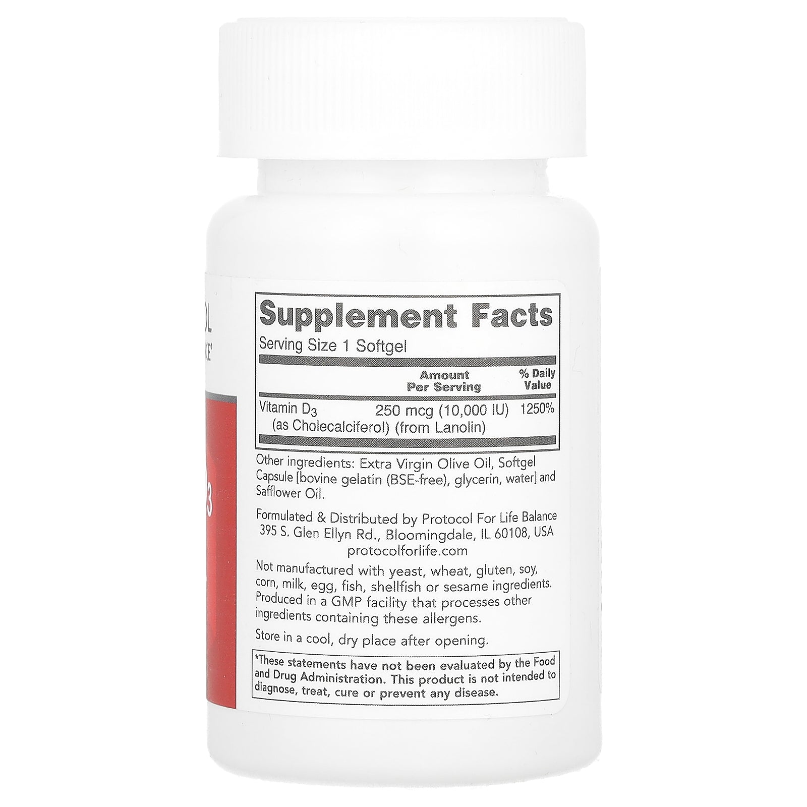Foto 2 | Protocolo De Suplementos Para Life Balance Vitamina D3, 10 000 Ui, 30 Cápsulas Blandas - Venta Internacional.