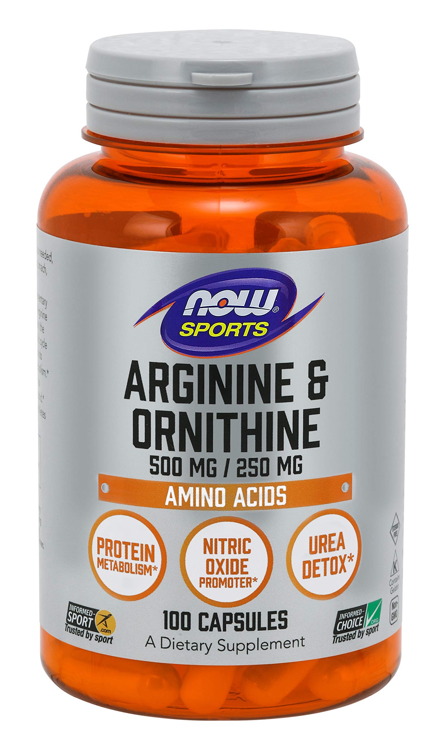 Foto 5 pulgar | Supplement Now Foods, Arginina Y Ornitina, 100 Cápsulas - Venta Internacional.