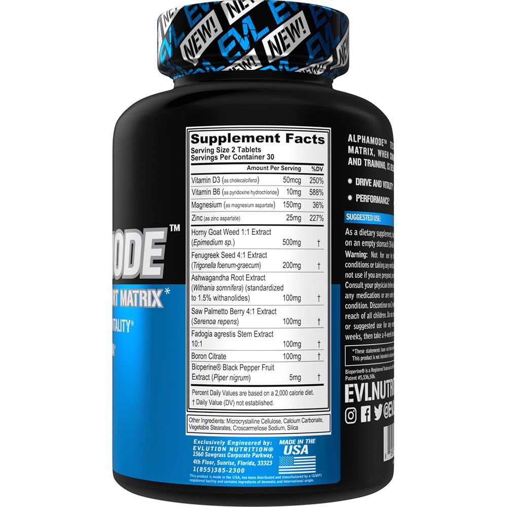 Foto 3 pulgar | Suplemento Evolution Nutrition Alphamode Para Hombres, 30 Porciones - Venta Internacional.