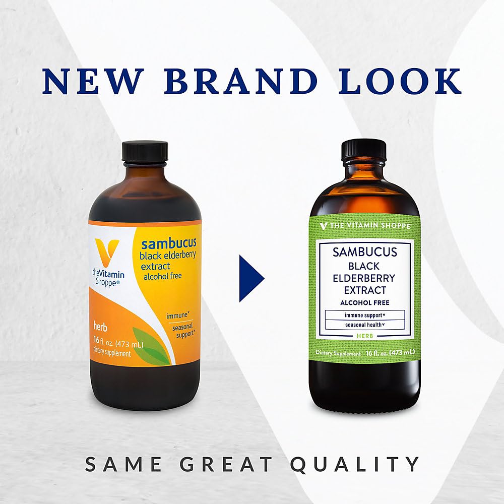 Foto 4 pulgar | Suplemento The Vitamin Shoppe Sambucus Black Elderberry 480 Ml - Venta Internacional.