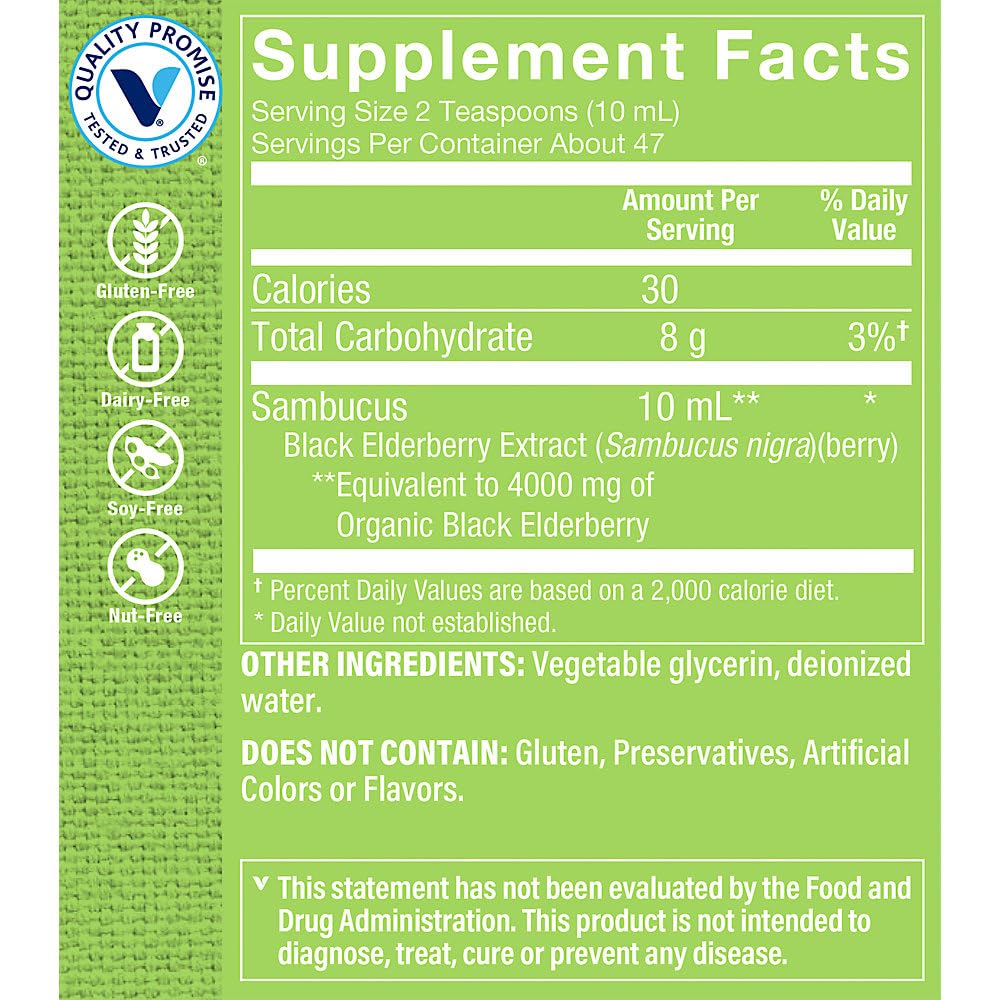 Foto 5 pulgar | Suplemento The Vitamin Shoppe Sambucus Black Elderberry 480 Ml - Venta Internacional.