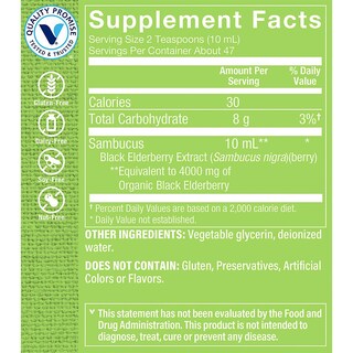 Foto 4 | Suplemento The Vitamin Shoppe Sambucus Black Elderberry 480 Ml - Venta Internacional.