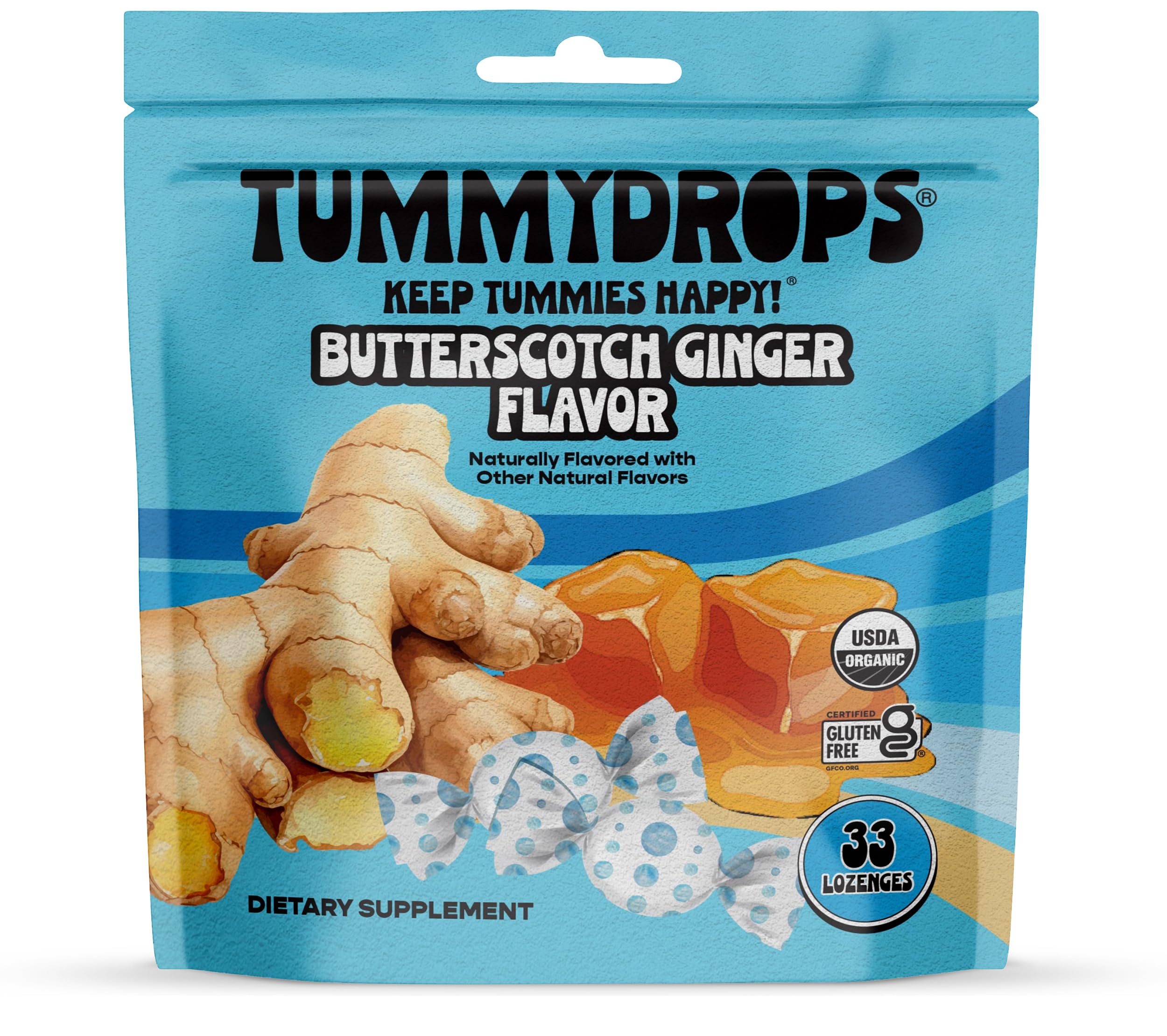 Foto 2 pulgar | Pastillas Para Chupar Tummydrops Butterscotch Ginger Organic 33 Unidades - Venta Internacional.