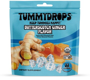 Foto 1 | Pastillas Para Chupar Tummydrops Butterscotch Ginger Organic 33 Unidades - Venta Internacional.