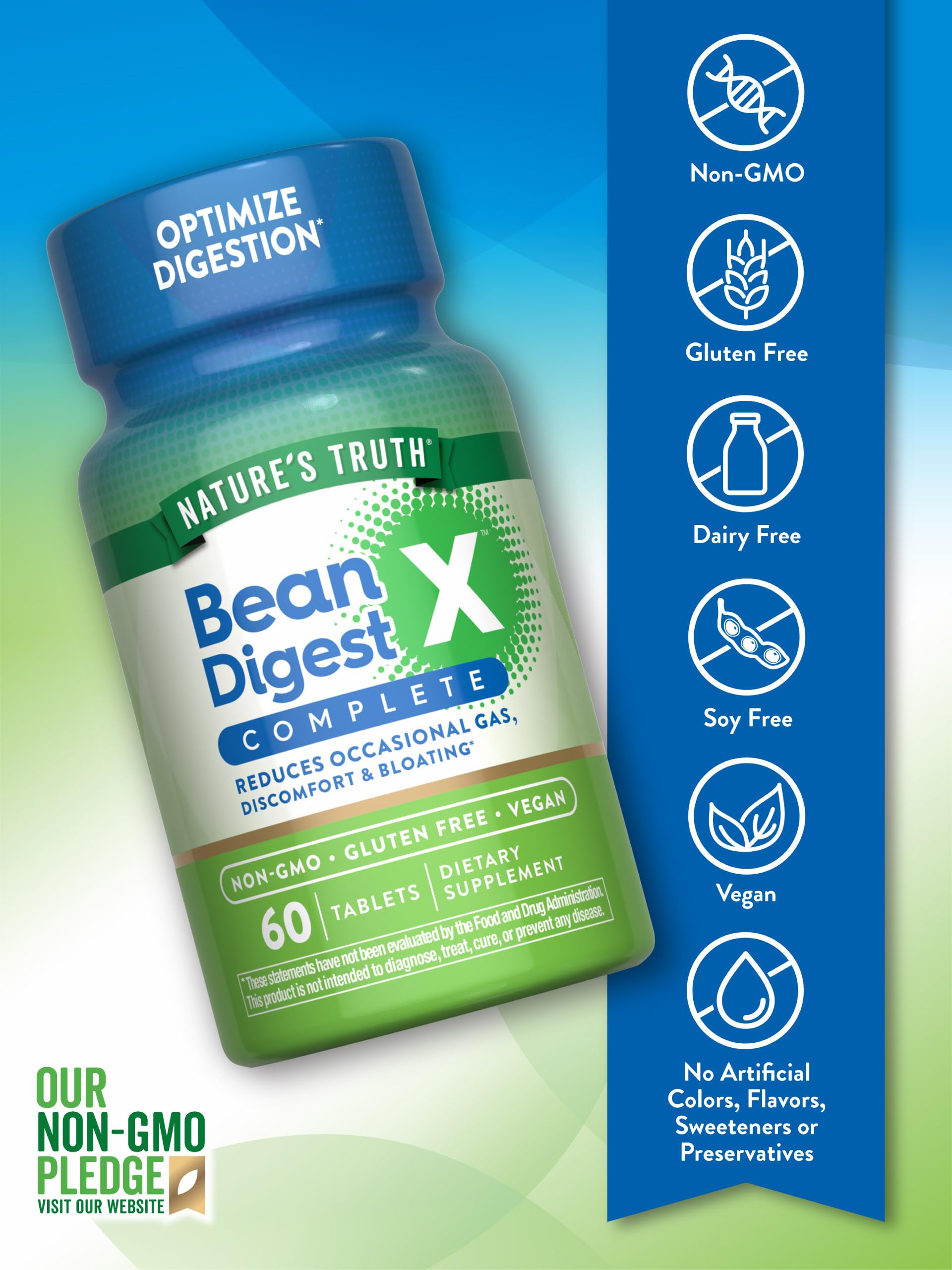 Foto 3 | Suplemento Nature's Truth Bean Digest Enzyme 60 Tabletas - Venta Internacional.