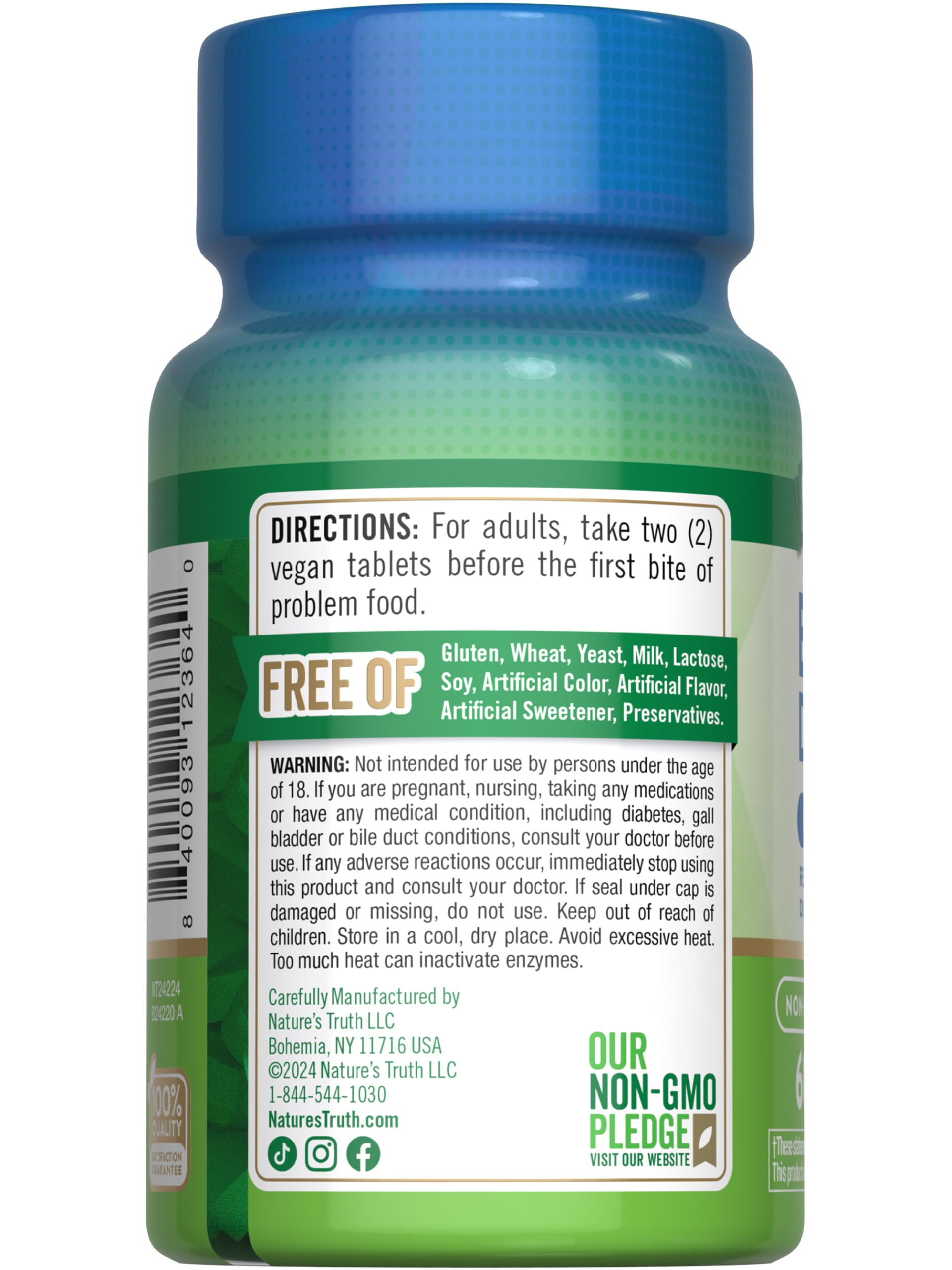 Foto 7 | Suplemento Nature's Truth Bean Digest Enzyme 60 Tabletas - Venta Internacional.