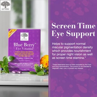 Foto 5 | Suplemento New Nordic Blue Berry Eye Vitamina Luteína 120 Comprimidos - Venta Internacional.