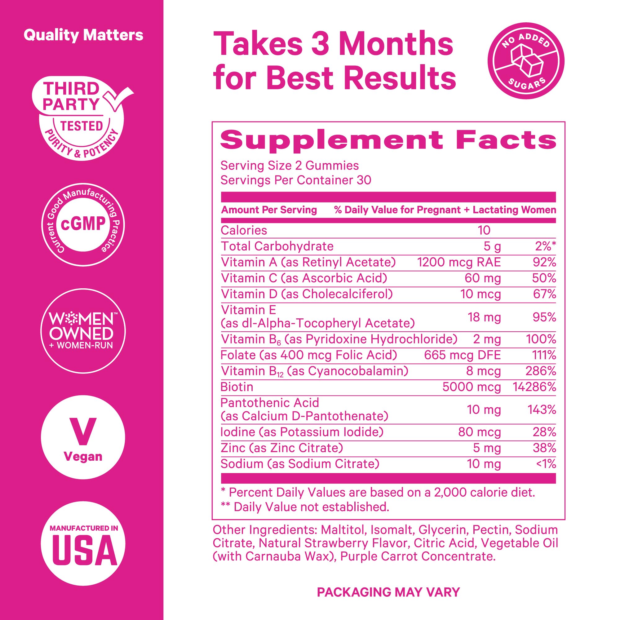 Foto 5 pulgar | Gomitas Para La Caída Del Cabello Pink Stork Postpartum Con Biotina Y Vitaminas - Venta Internacional.