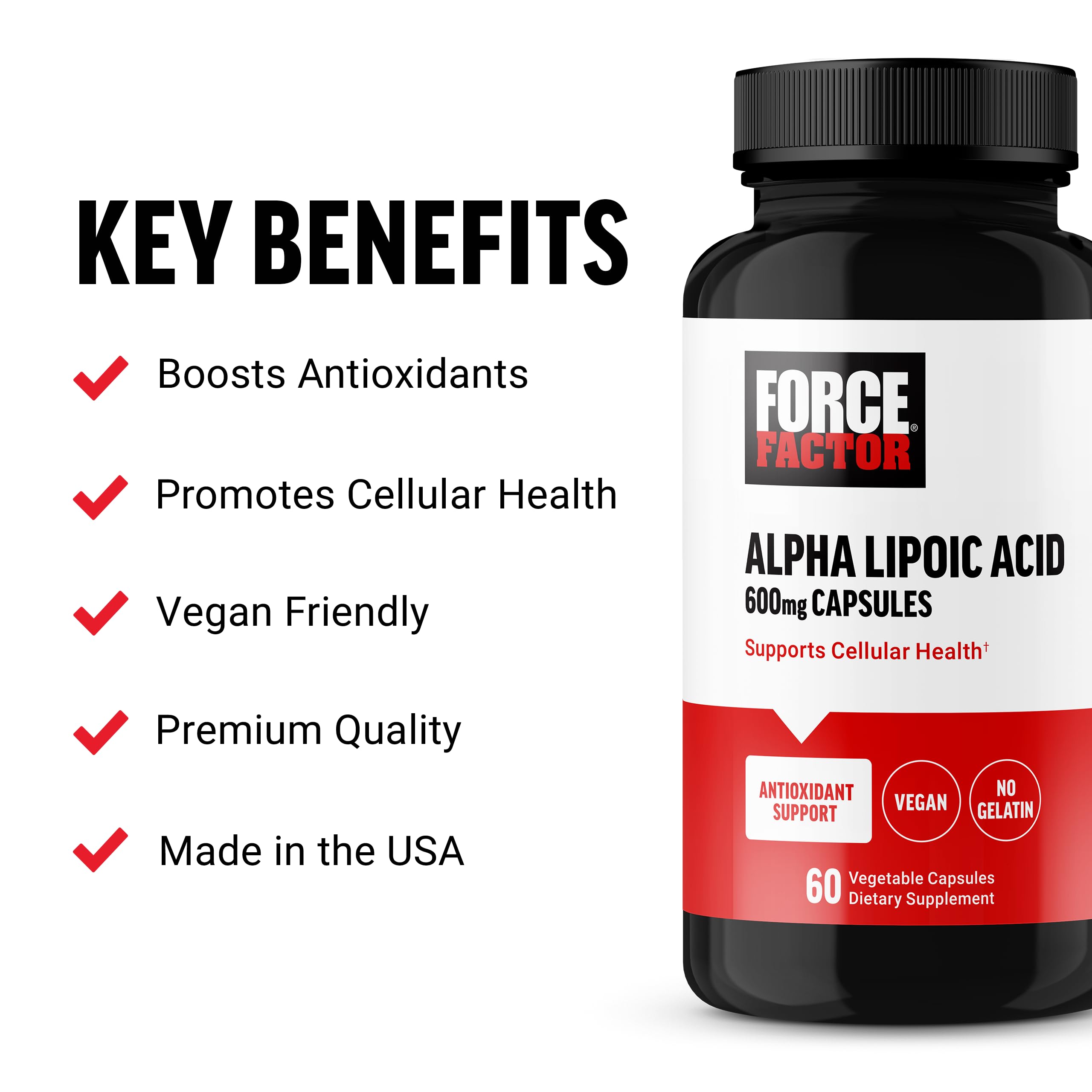 Foto 3 pulgar | Suplemento De Ácido Alfa Lipoico Force Factor 600 Mg 60 Cápsulas - Venta Internacional.