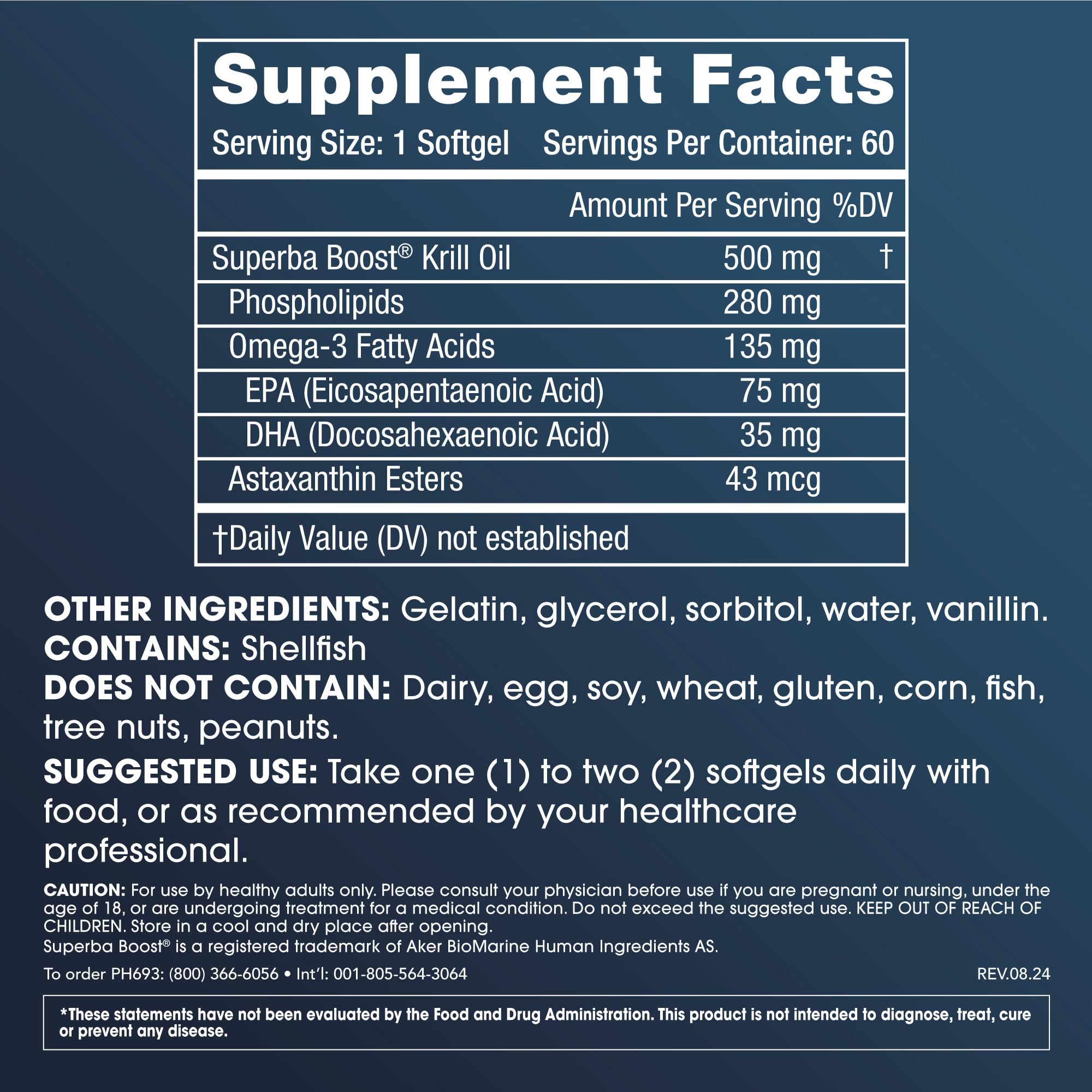 Foto 2 | Suplemento Prohealth De Aceite De Krill Puro Omega-3 500 Mg 60 Cápsulas Blandas - Venta Internacional.