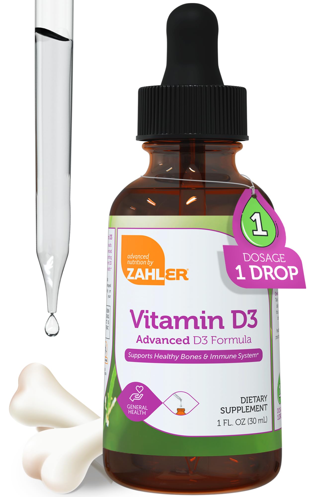 Foto 1 | Suplemento Zahler Liquid Vitamin D3 5000 Ui Para Adultos 30 Ml - Venta Internacional.