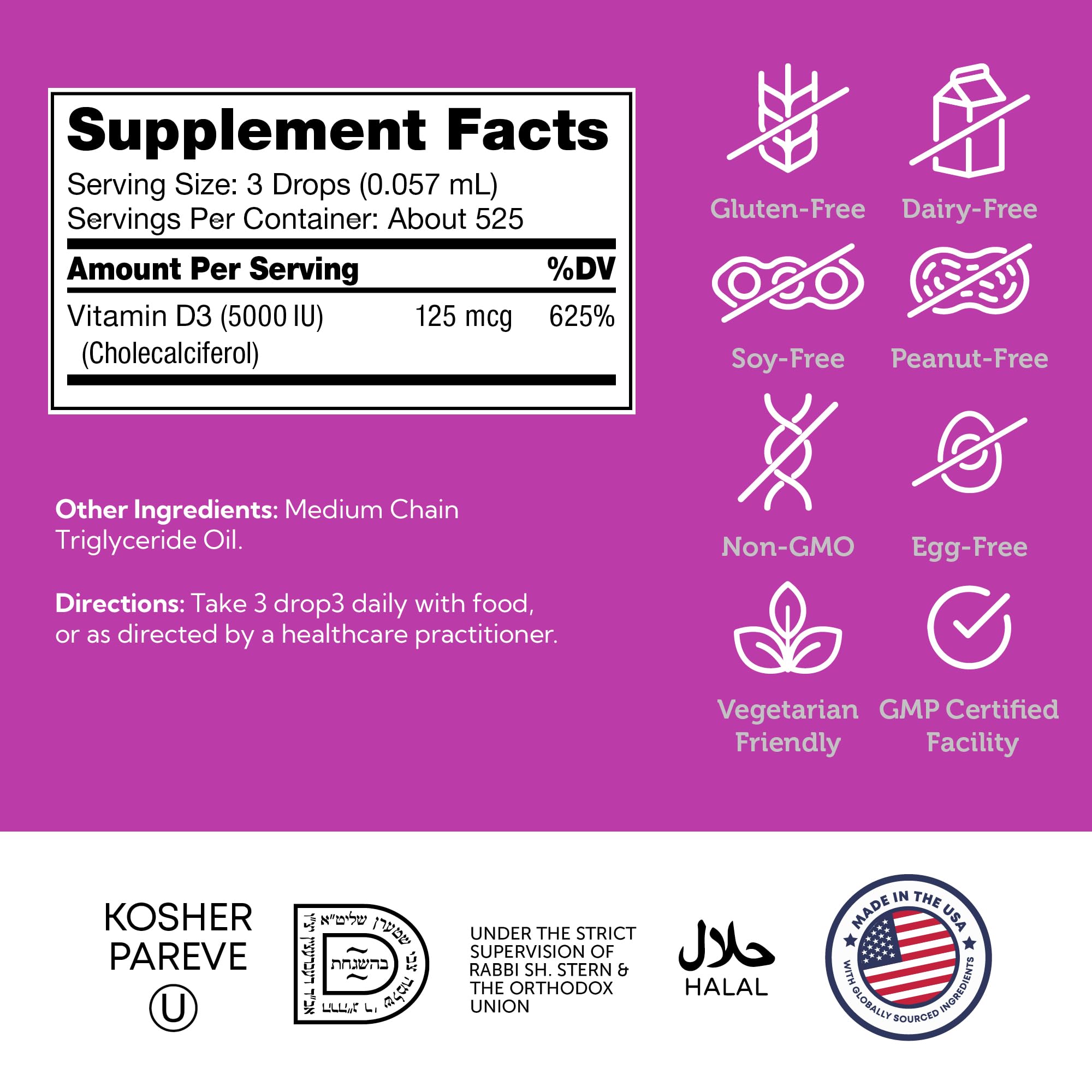 Foto 7 pulgar | Suplemento Zahler Liquid Vitamin D3 5000 Ui Para Adultos 30 Ml - Venta Internacional.