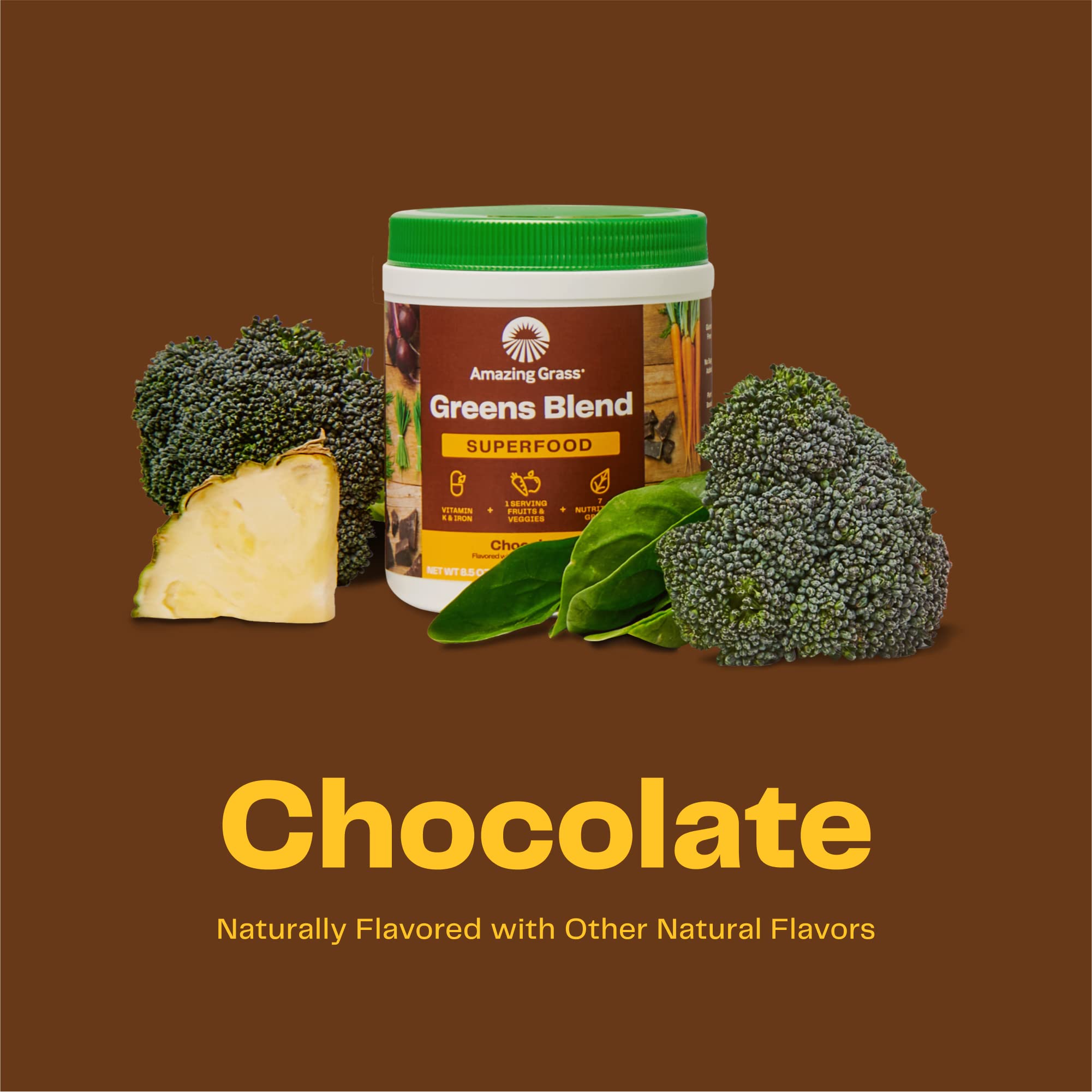 Foto 3 pulgar | Superalimento En Polvo Amazing Grass Greens Chocolate, 100 Porciones - Venta Internacional.