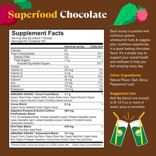 Foto 4 | Superalimento En Polvo Amazing Grass Greens Chocolate, 100 Porciones - Venta Internacional.