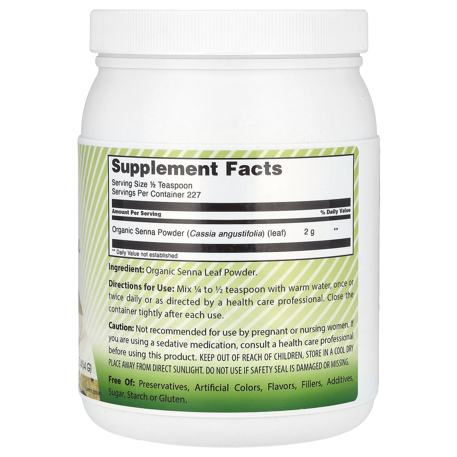 Foto 2 | Suplemento Amazing India Organic Senna 454 G (16 Oz) - Venta Internacional.