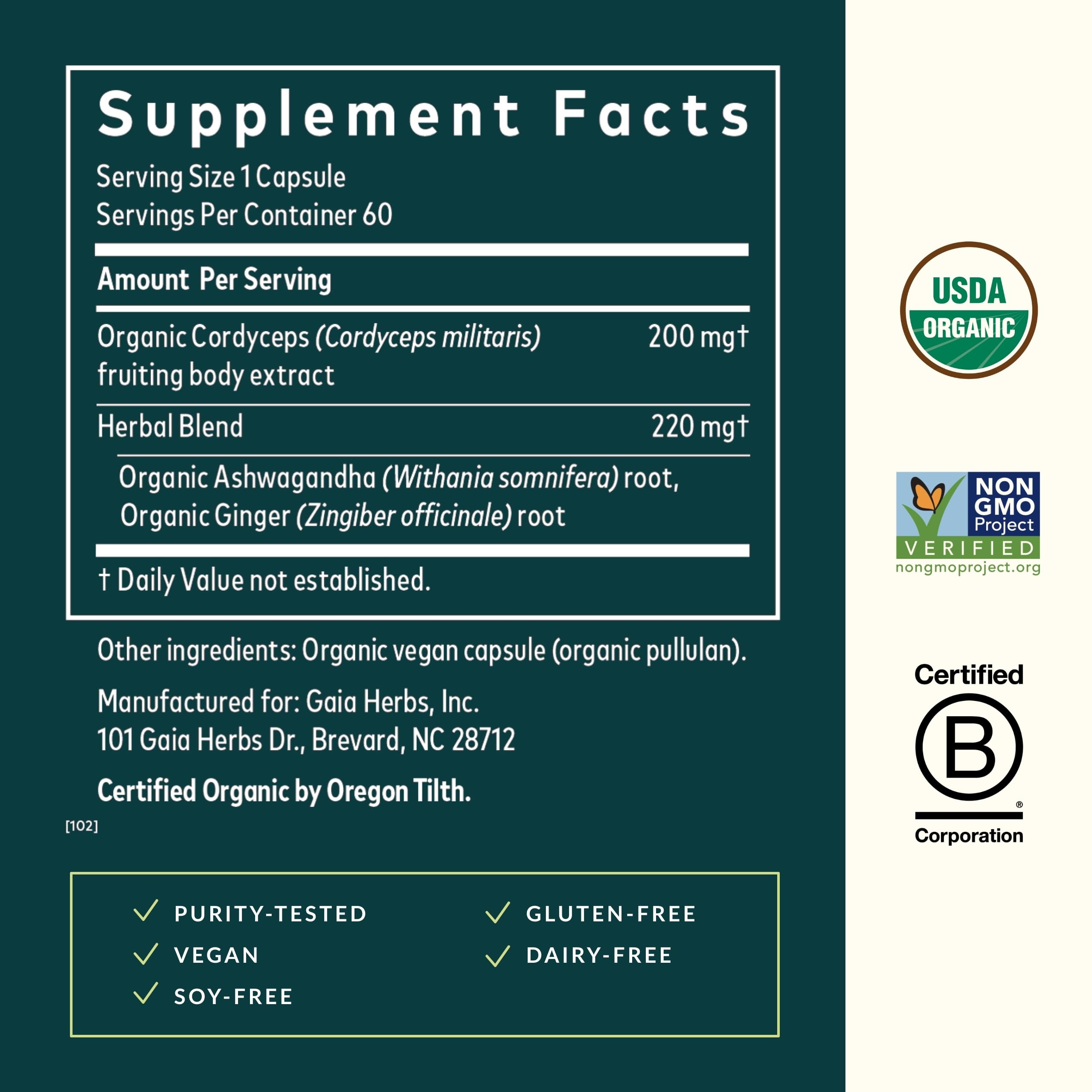 Foto 3 | Suplemento Gaia Herbs Adaptogen Performance 60 Cápsulas - Venta Internacional.