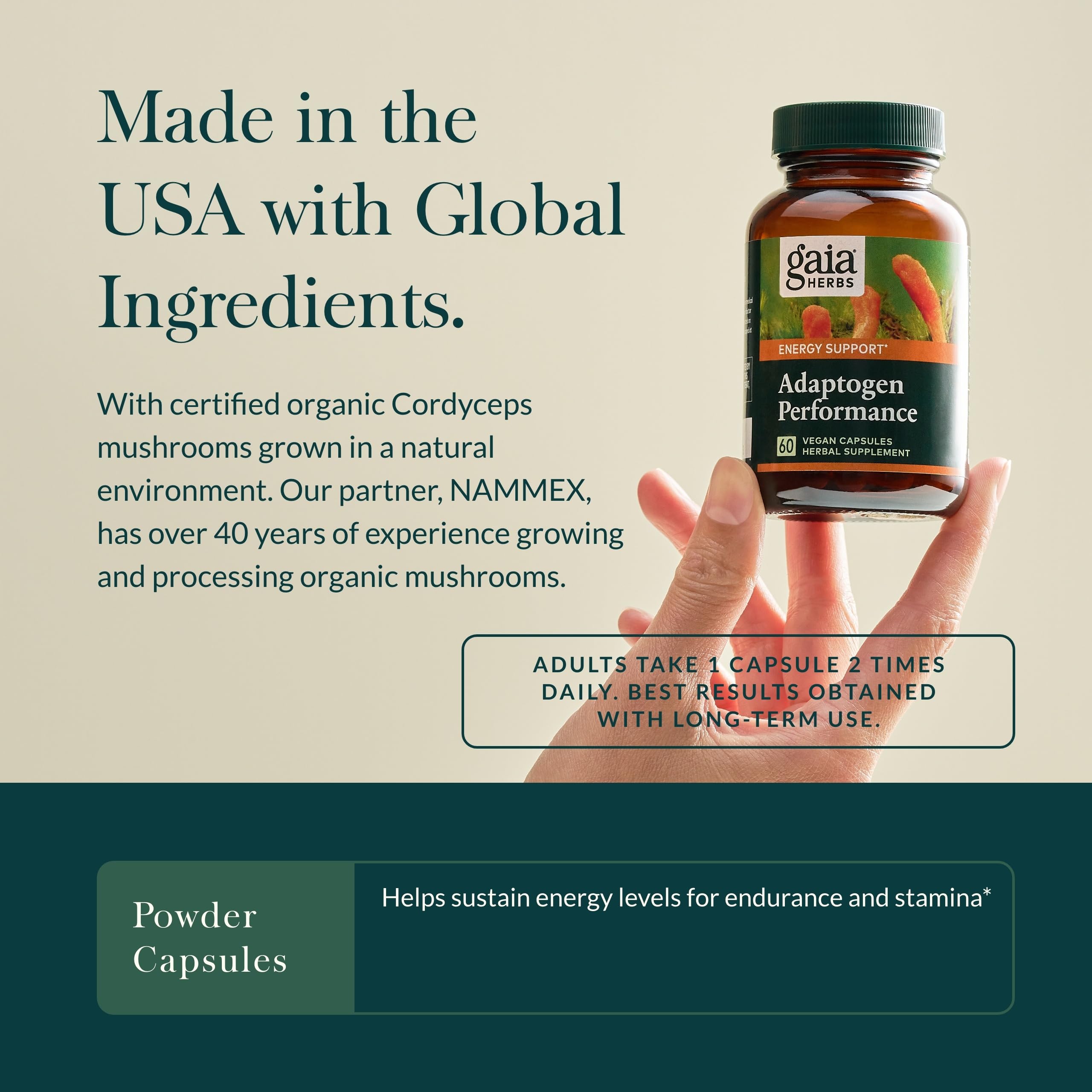 Foto 5 pulgar | Suplemento Gaia Herbs Adaptogen Performance 60 Cápsulas - Venta Internacional.