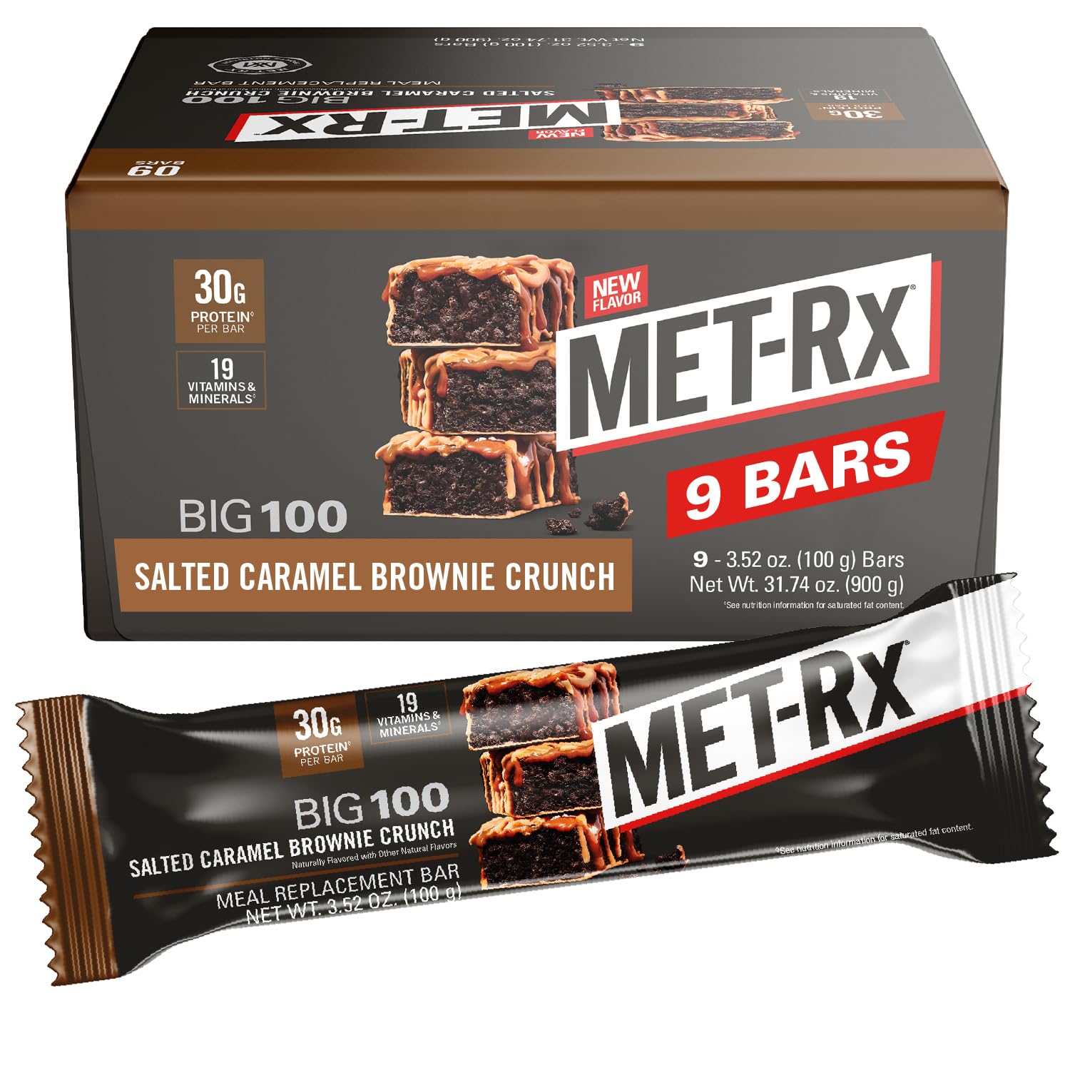 Foto 2 pulgar | Protein Bar Met-rx Big 100 Brownie Con Caramelo Salado, 9 X 100 G - Venta Internacional.