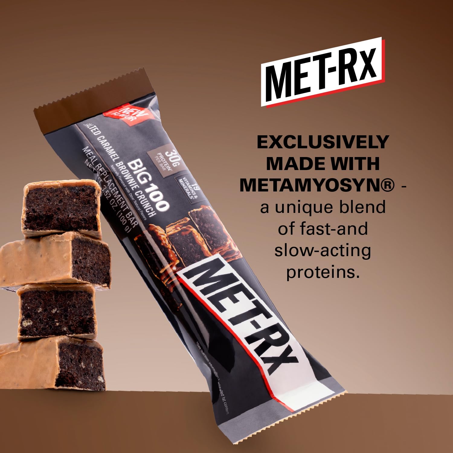 Foto 3 pulgar | Protein Bar Met-rx Big 100 Brownie Con Caramelo Salado, 9 X 100 G - Venta Internacional.