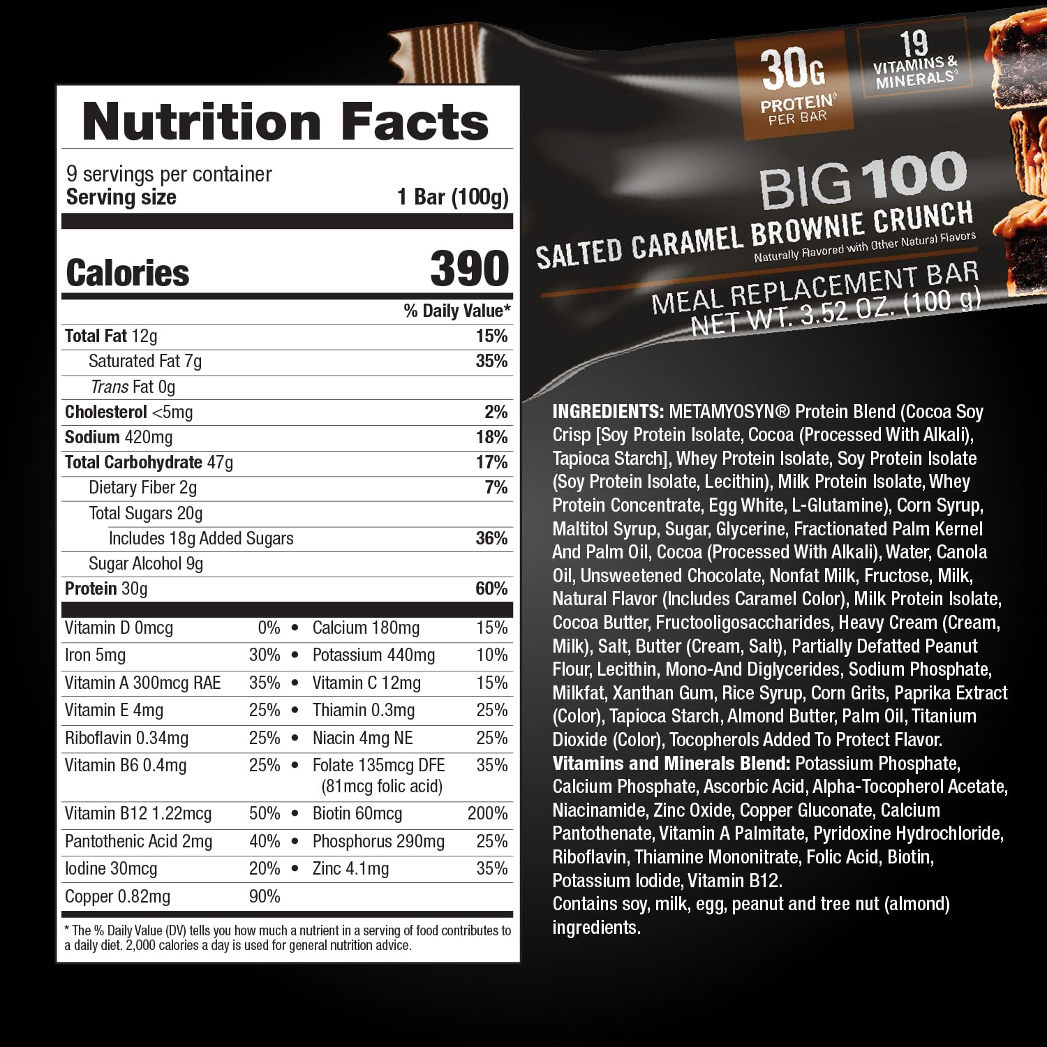 Foto 6 pulgar | Protein Bar Met-rx Big 100 Brownie Con Caramelo Salado, 9 X 100 G - Venta Internacional.