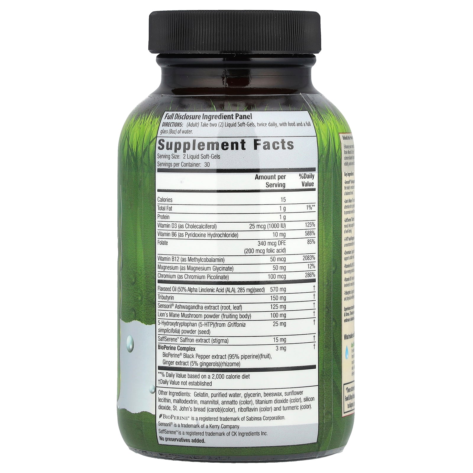 Foto 2 | Suplemento Ashwagandha Healthy Brain De Irwin Naturals, 60 Cápsulas Blandas - Venta Internacional.