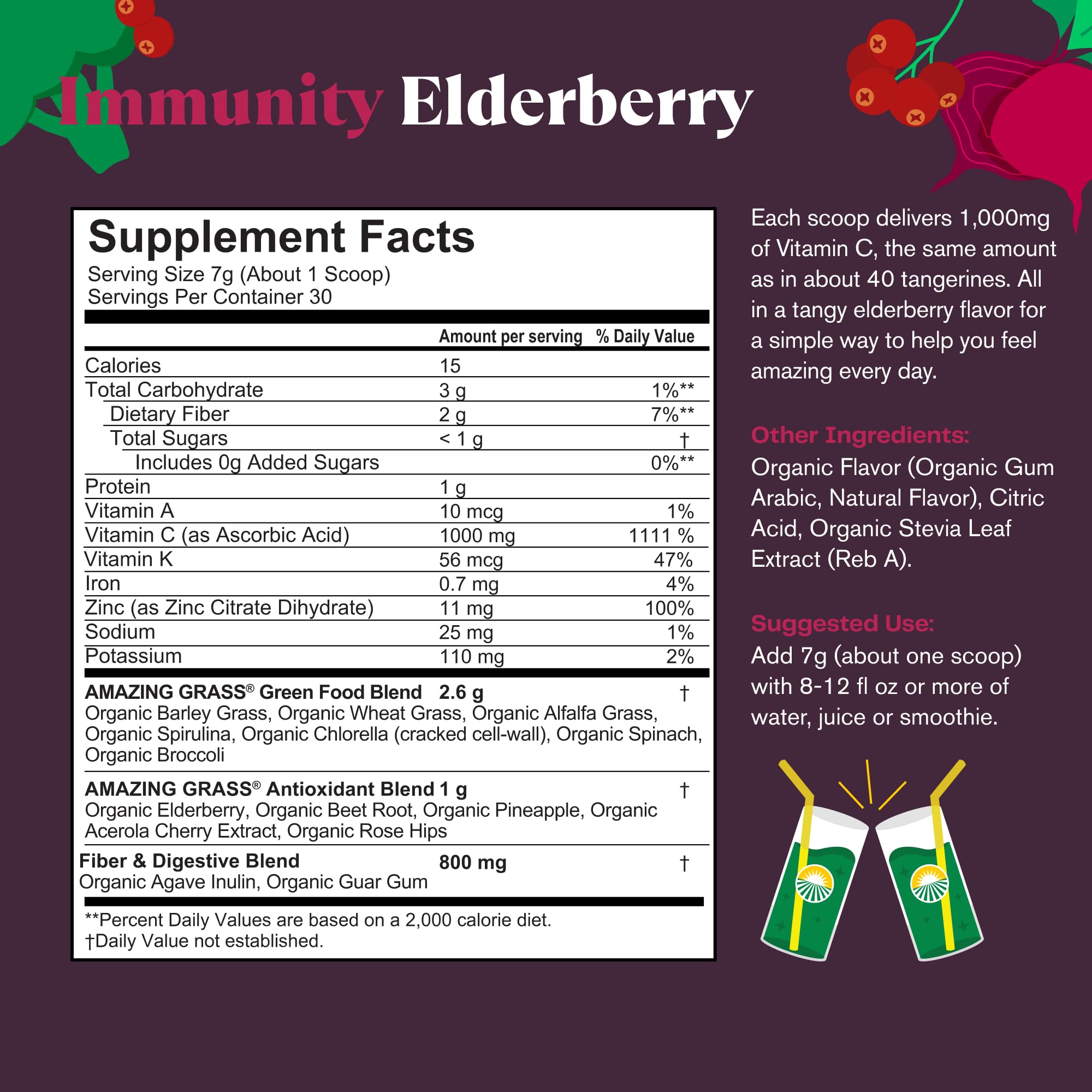 Foto 3 pulgar | Superfood Amazing Grass Greens Blend, Ayuda Al Sistema Inmunitario, 30 Porciones - Venta Internacional.