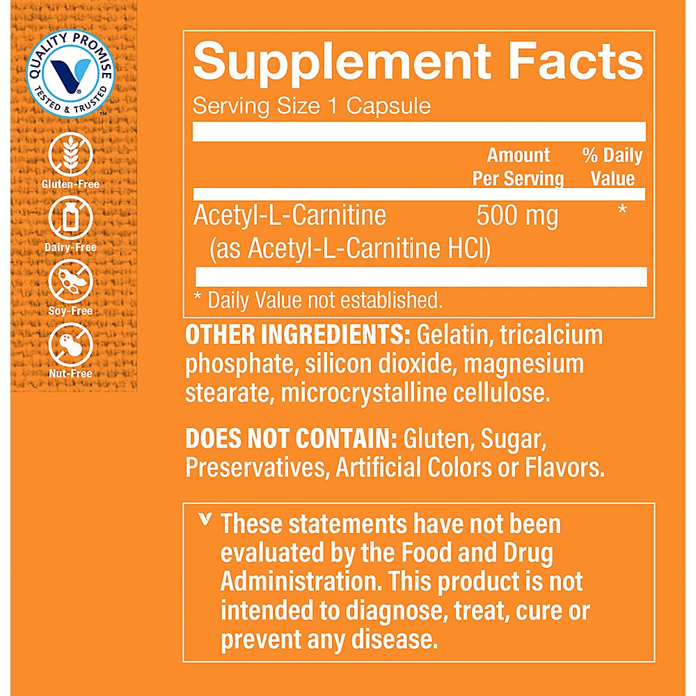 Foto 4 pulgar | Complement The Vitamin Shoppe Acetil-l-carnitina 500 Mg 240 Cápsulas - Venta Internacional.
