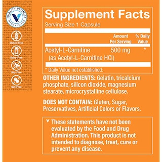 Foto 3 | Complement The Vitamin Shoppe Acetil-l-carnitina 500 Mg 240 Cápsulas - Venta Internacional.