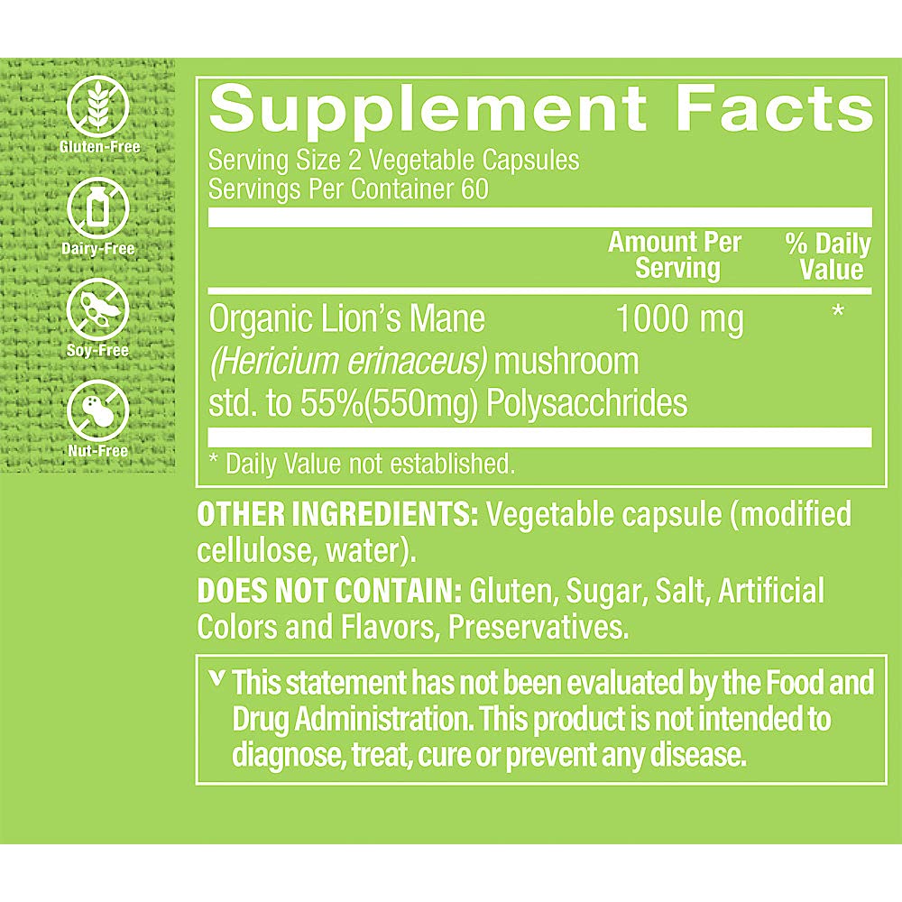 Foto 4 pulgar | Suplemento The Vitamin Shoppe Lion's Mane 1000 Mg 120 Cápsulas - Venta Internacional.