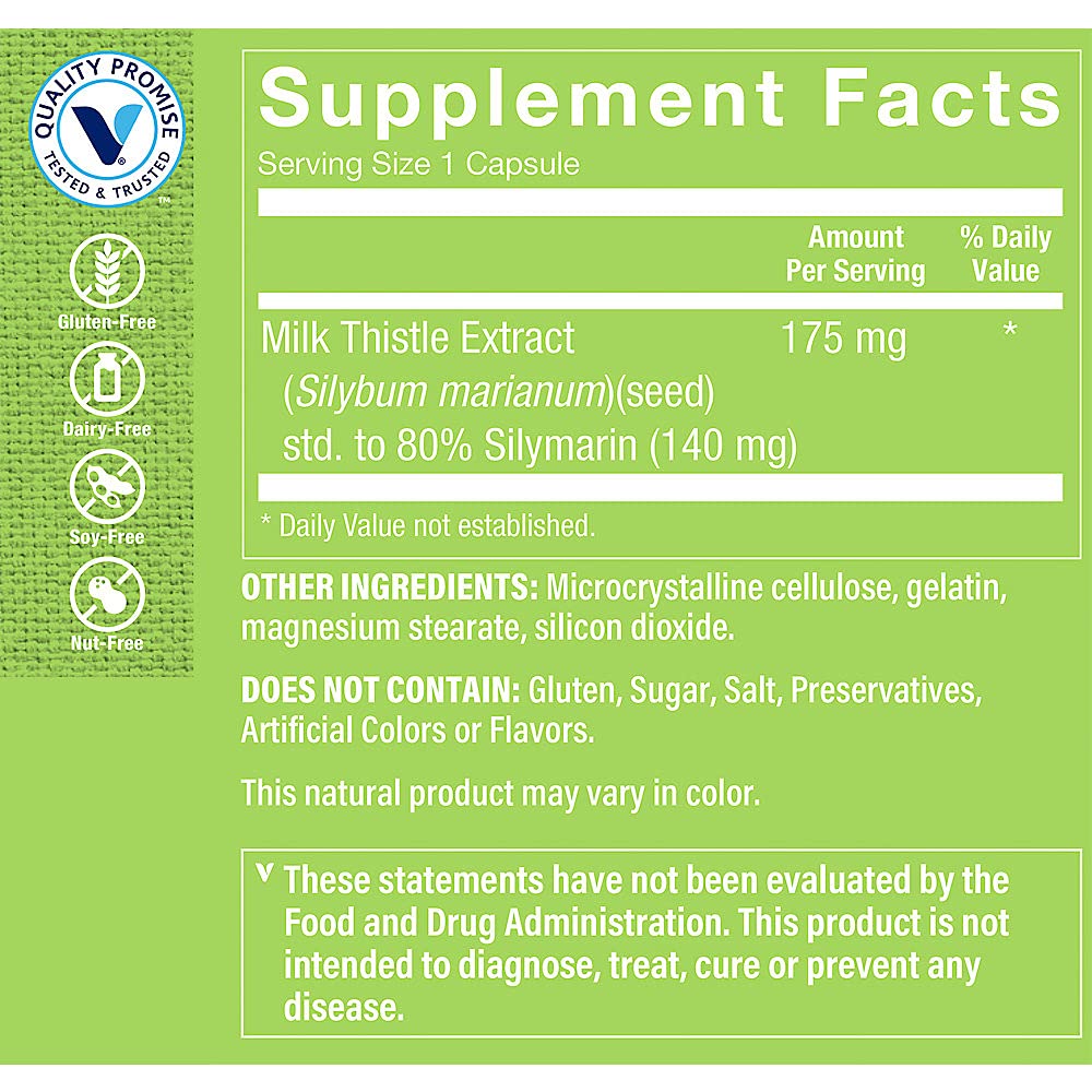 Foto 4 pulgar | Complemente El Extracto De Cardo Mariano De Vitamin Shoppe 175 Mg - Venta Internacional.