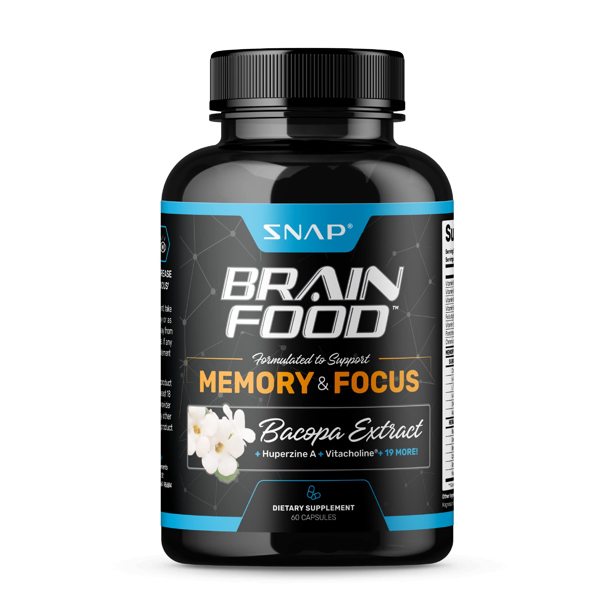 Foto 2 pulgar | Suplemento Snap Supplements Nootropics Brain Booster 60 Cápsulas - Venta Internacional.