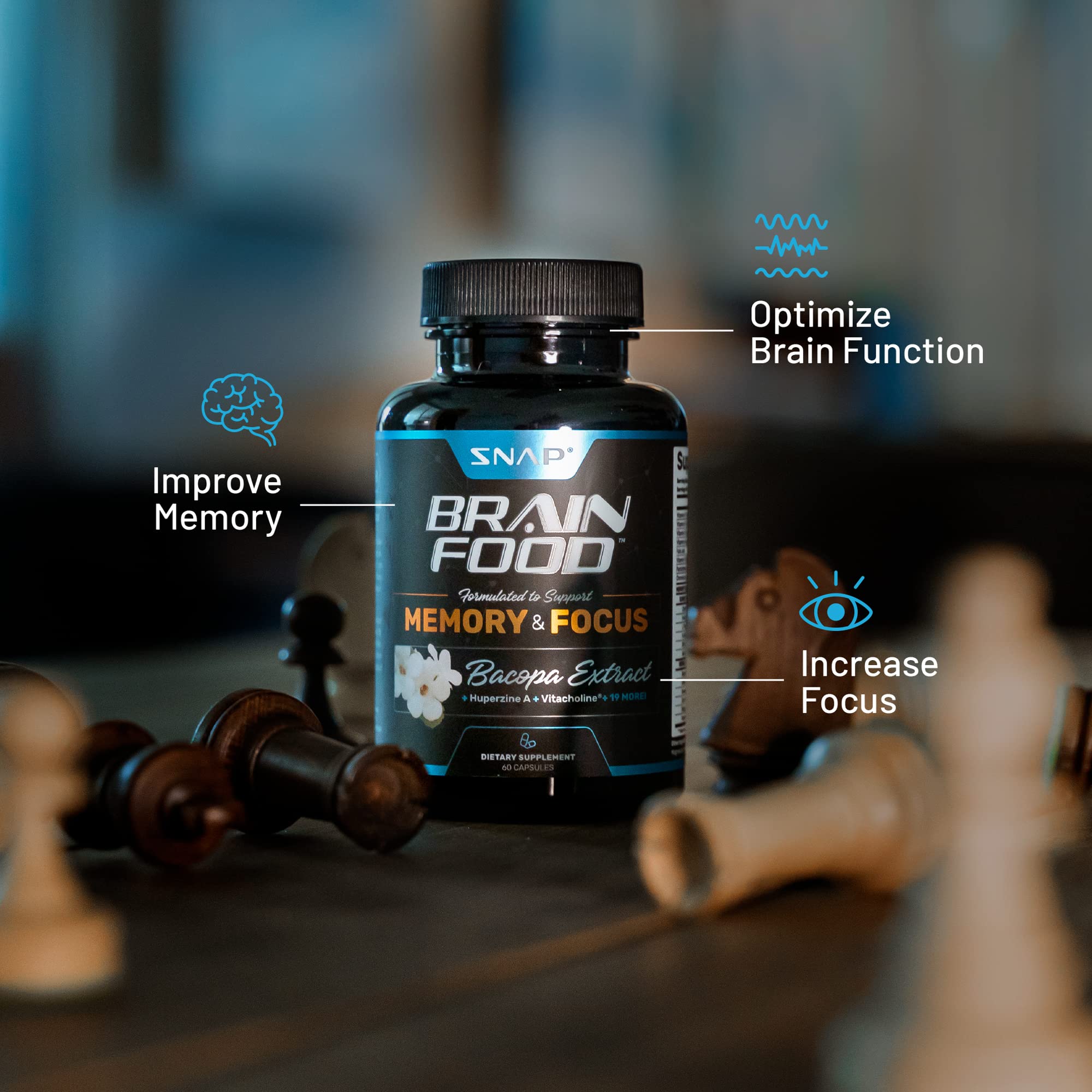 Foto 4 pulgar | Suplemento Snap Supplements Nootropics Brain Booster 60 Cápsulas - Venta Internacional.